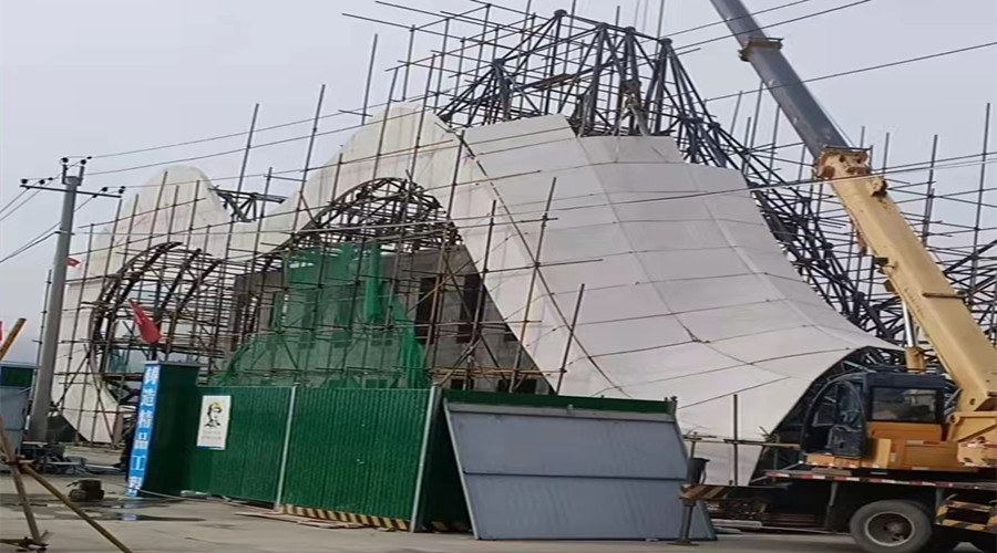 GRC構(gòu)件門(mén)頭安裝中 GRC構(gòu)件門(mén)頭安裝中