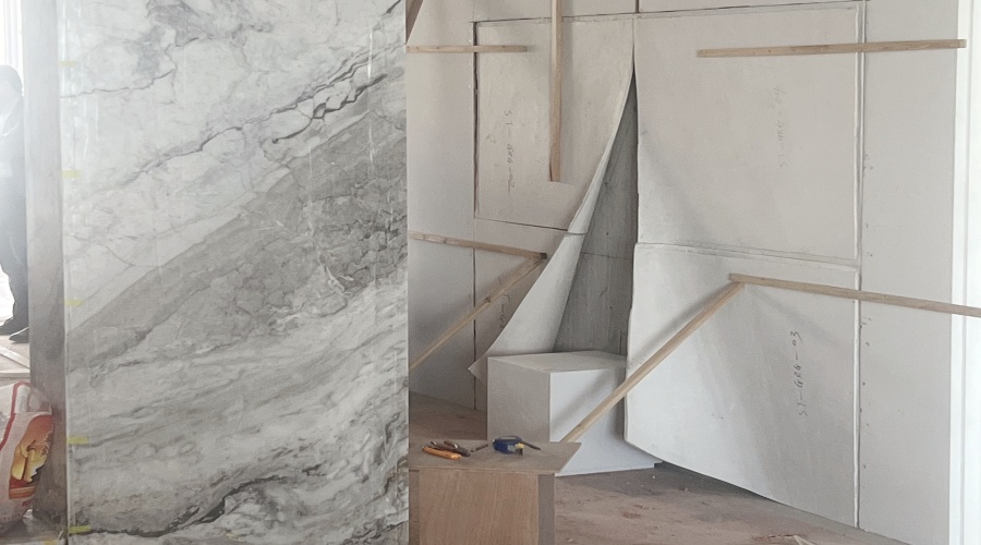 汕頭GRG折頁背景墻造型工程案例 汕頭GRG折頁背景墻造型工程案例